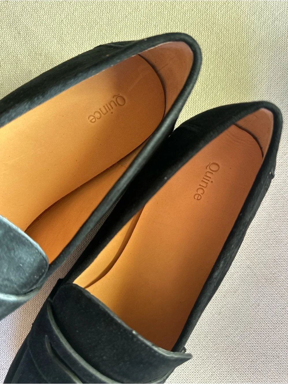 Quince Italian Suede Penny Loafers Black  New In Box Flats | 9